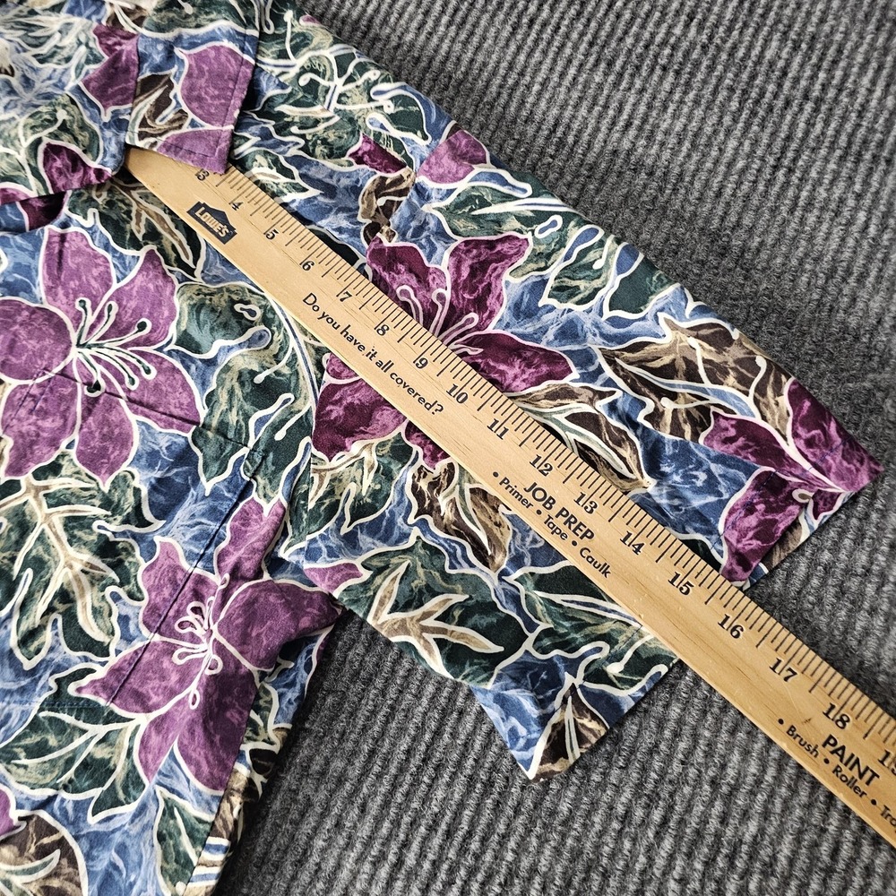 Hilo Hattie Shirt Mens Large Multicolor Hawaiian Floral Aloha Button Front - Picture 9 of 10